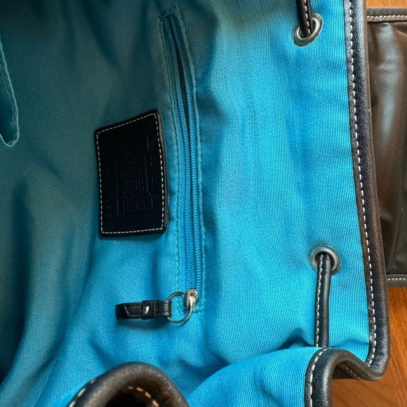 Coach leather and nylon backpack black - Picture 8 of 13